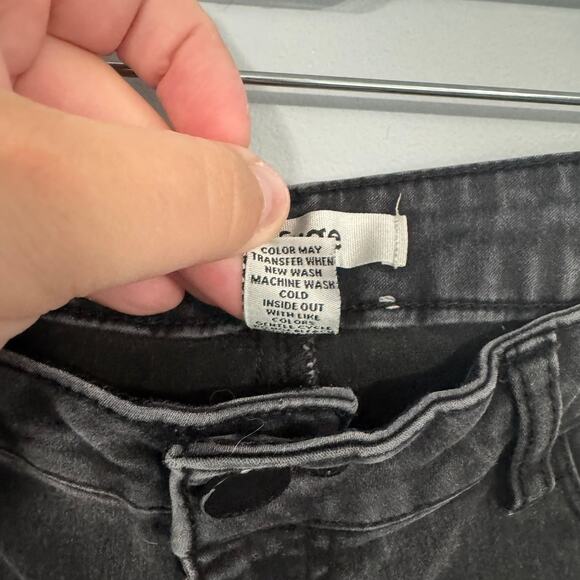 Refuge Black Jean Leggings Jeggings Women's Size 12 Faux Pockets 2% Spandex - Picture 6 of 7